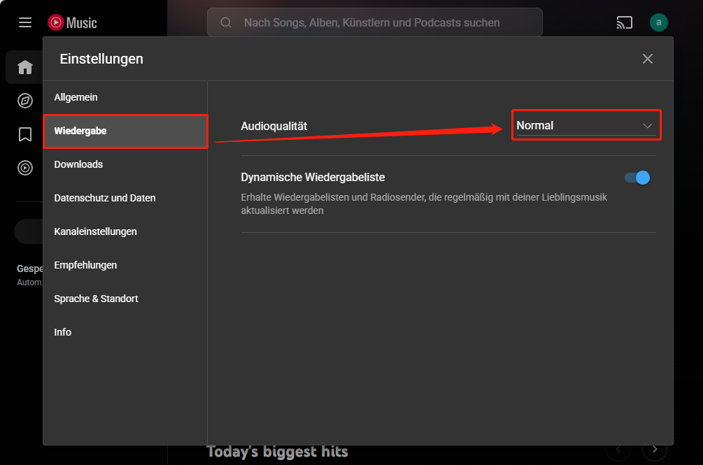 Die Wiedergabe-Option auswählen.