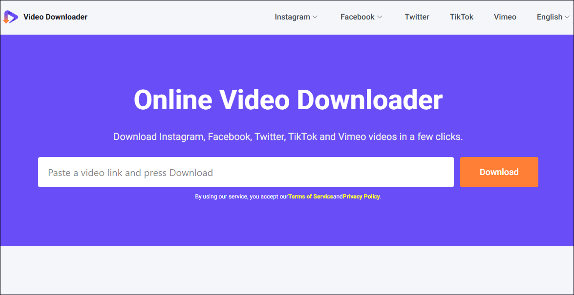 The main interface of viddown net.