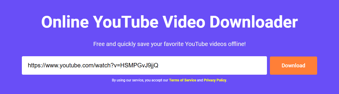 Einfügen der URL in die Adressleiste und Auswahl der Schaltfläche Download auf viddown.net.