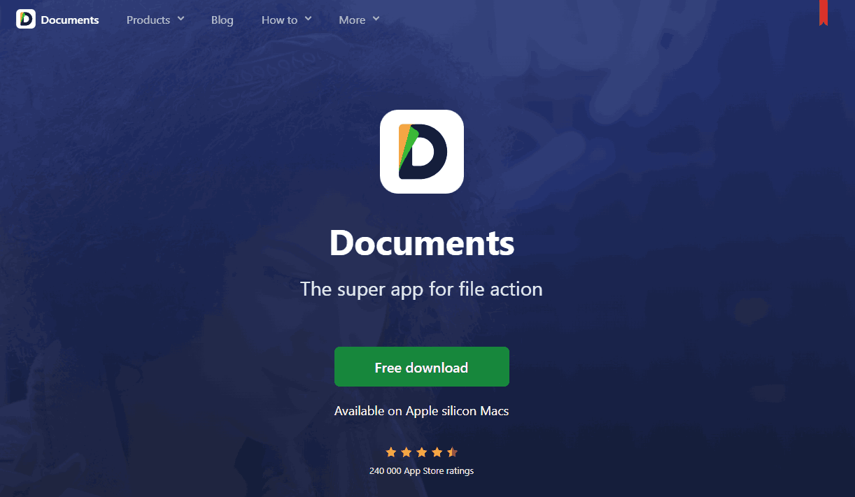 The download interface of Documents by Readdle.