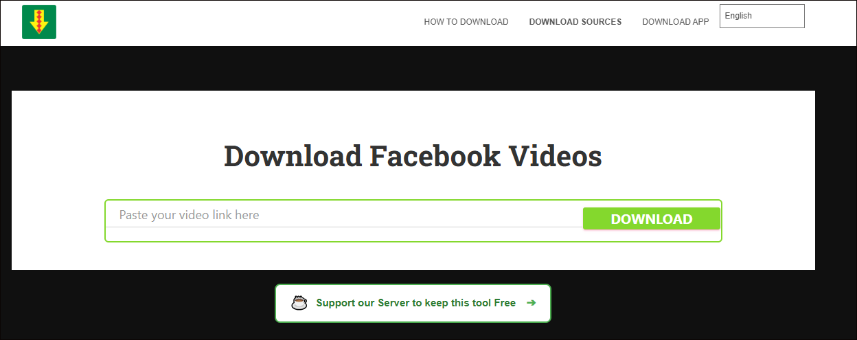 The user interface of Getfvid.