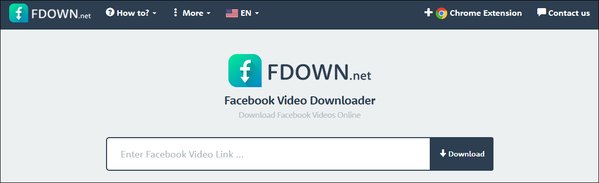The user interface of FBDOWN net.
