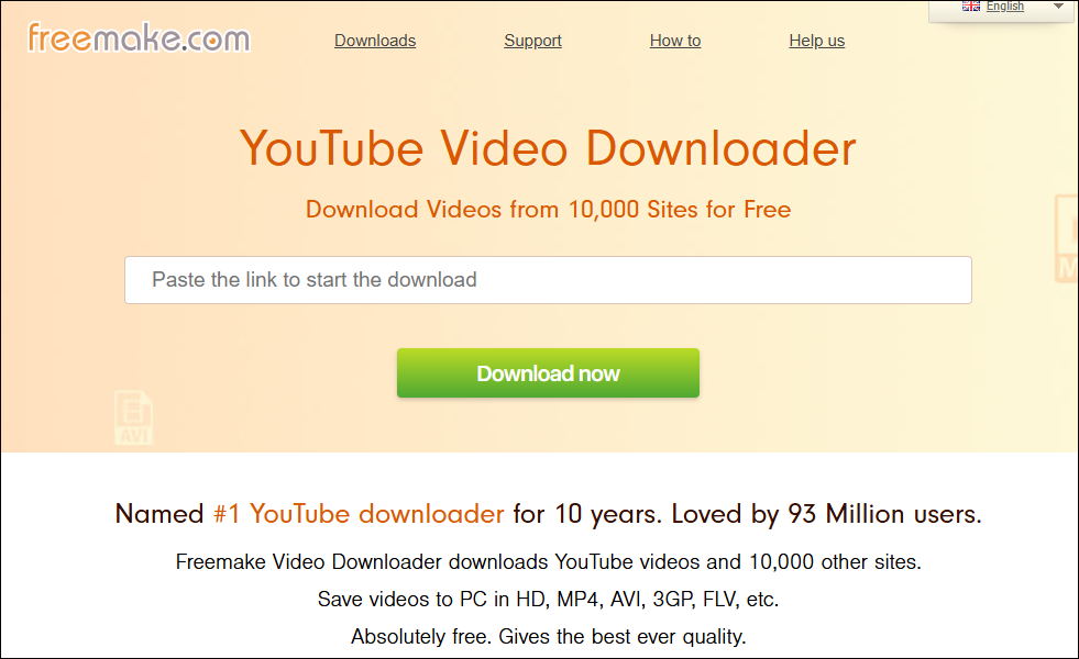 The interface of Freemake video downloader.