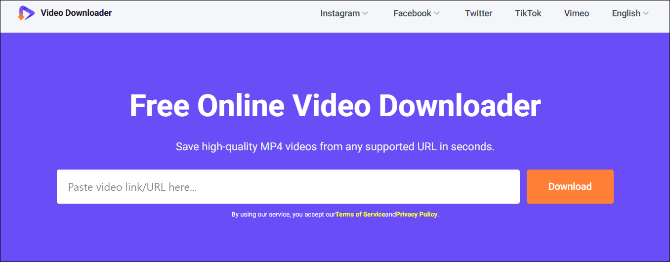The interface of viddown net