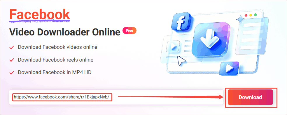 Online Video Downloader interface with the output format and the Download MP4 option selected.