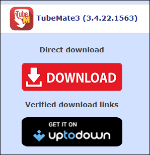 The download interface of TubeMate.