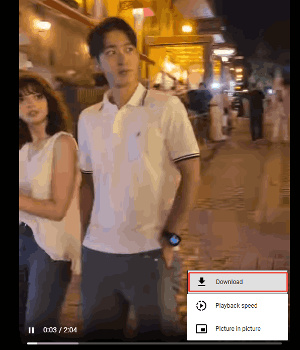 Online Video Downloader interface with the Download option selected to start the download process.