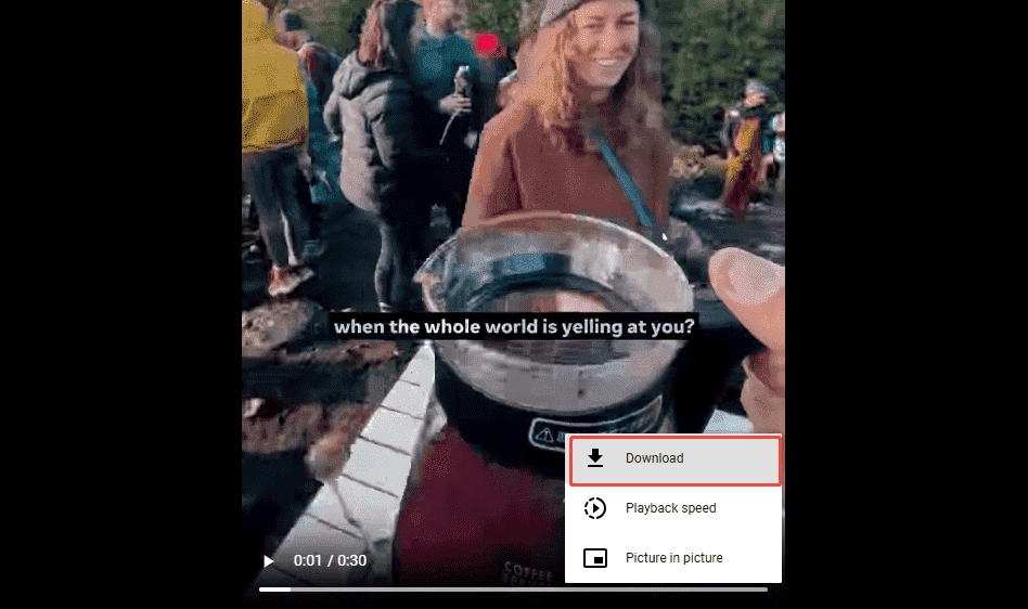 Online Video Downloader interface with the Download option selected to start the download process.