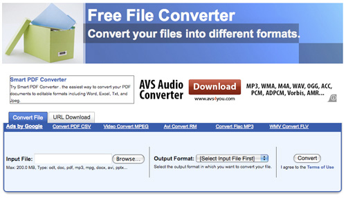 free file converter convertit les fichiers en différents formats