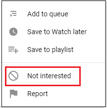 click Not interested