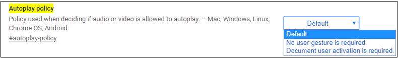 Autoplay policy