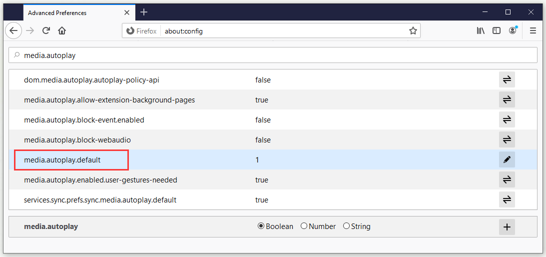 change the value of media autoplay default