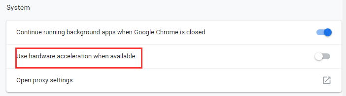turn off Use hardware acceleration when available in Chrome