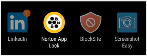 Norton App Lock on the Home screen