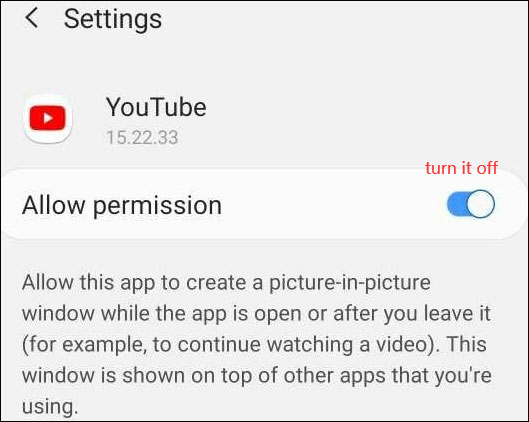 turn off Picture-in-Picture