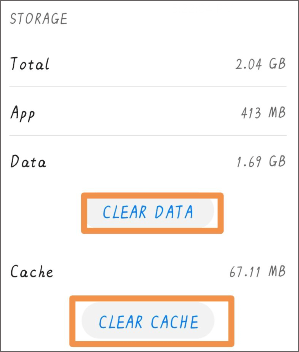tap CLEAR DATA and CLEAR CACHE