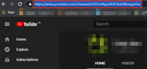 copy the channel link in the address bar