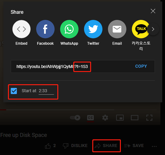 add a YouTube video timestamp
