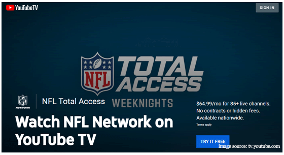YouTube TV NFL Netzwerk
