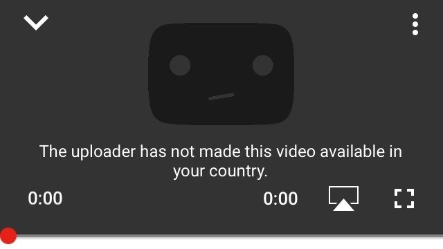 La vidéo YouTube n'est pas disponible dans votre pays