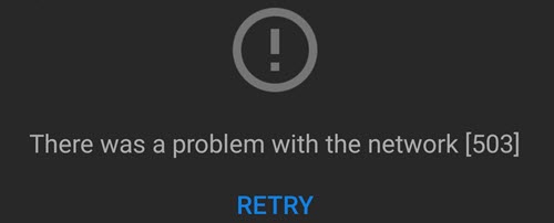Erreur YouTube 503