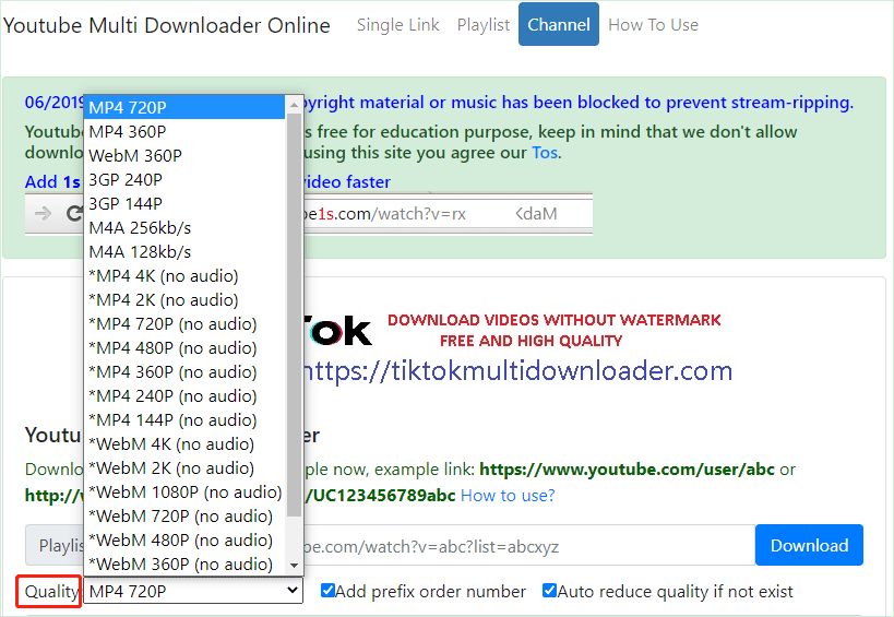 choisir le format et la qualité du fichier