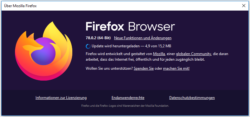 Firefox aktualisieren