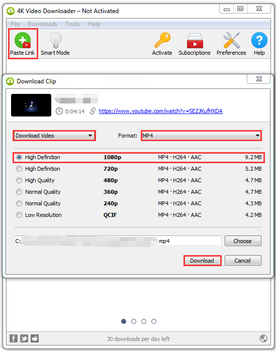 baixe um vídeo do YouTube usando o 4K Video Downloader